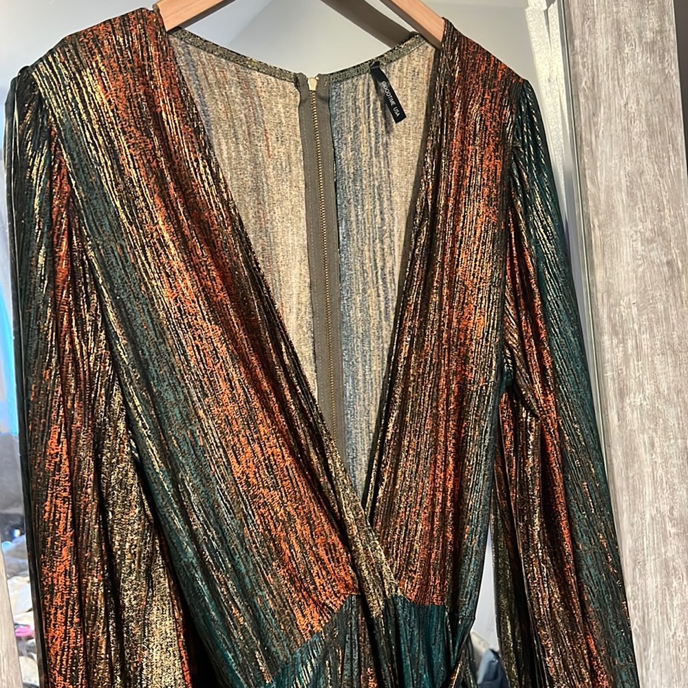 Long Sleeve Metallic Jumpsuit - Size 1X